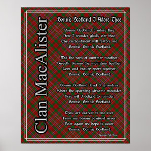 Poster Scotland Bonnie eu Adore o Tartan de Thee