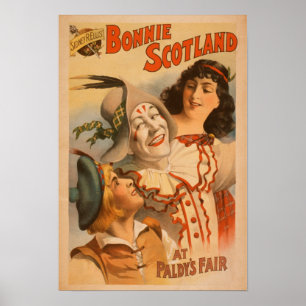 Pôster Scotland Bonnie no teatro justo do palhaço