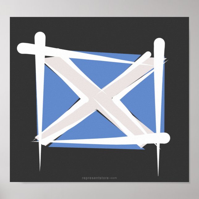 Poster Scotland Brush Flag (Frente)
