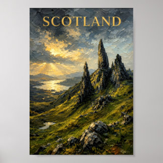 Poster Scotland: Mythical Sunrise Highlands Art Souvenir