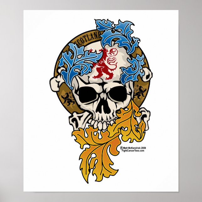 Poster Scotland Skull Tattoo (Frente)