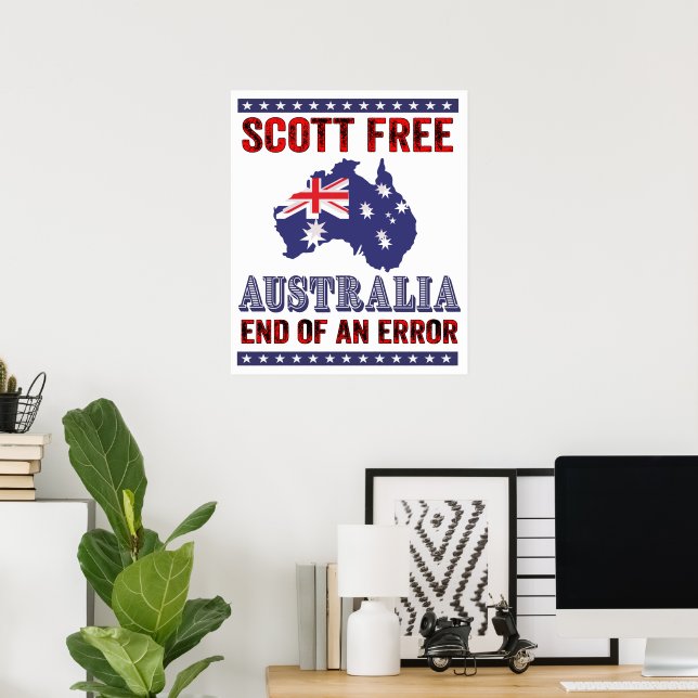 Poster Scott Free - Fim de um Erro na Austrália (Escritório em casa)