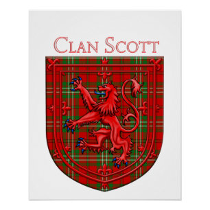 Pôster Scott Tartan Scottish Xadrez Lion Rampant