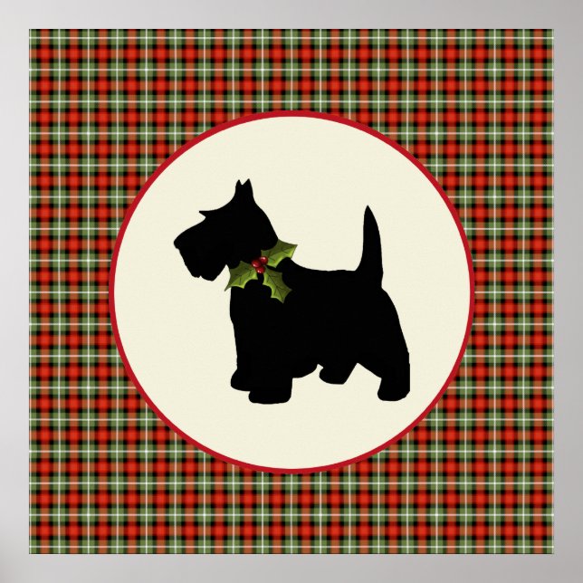 Poster Scottie Dog Scottie Xadrez Natal Dog (Frente)