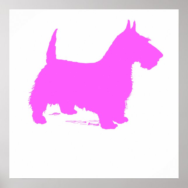 Pôster Scottie Silhouette rosa (Frente)