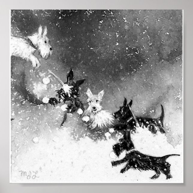 Poster Scotties Snow Fight (Frente)