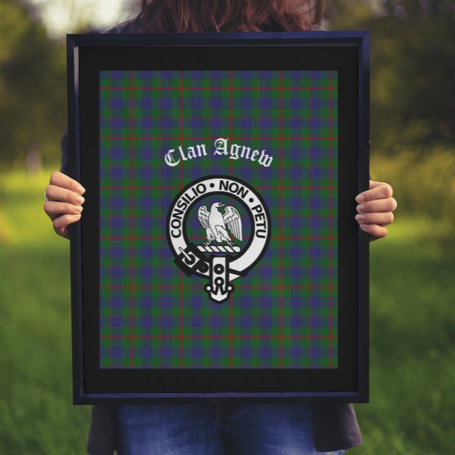 Poster Scottish Clan Agnew Crest & Tartan (Criador carregado)