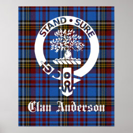 Poster Scottish Clan Anderson Crest & Tartan