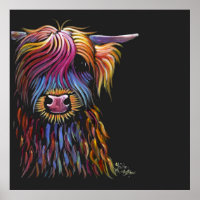 Scottish Highland Cow ' FLoWER Pote ' por Shirley