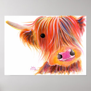 Poster Scottish Highland Cow ' SWEET SATSUMA' por Shirley