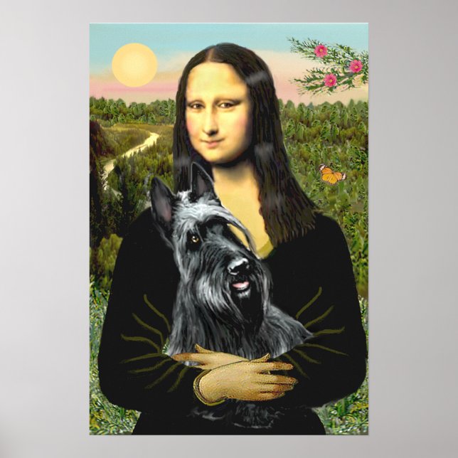 Pôster Scottish Terrier 3 - Mona Lisa (Frente)