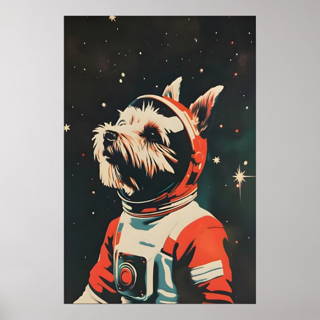 Poster Scottish Terrier Astronaut Poster, Scottish (Frente)