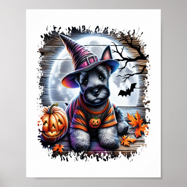 Poster Scottish Terrier Dog Halloween (Frente)