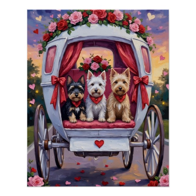 Pôster Scottish Terrier Dog Valentine's Day (Frente)