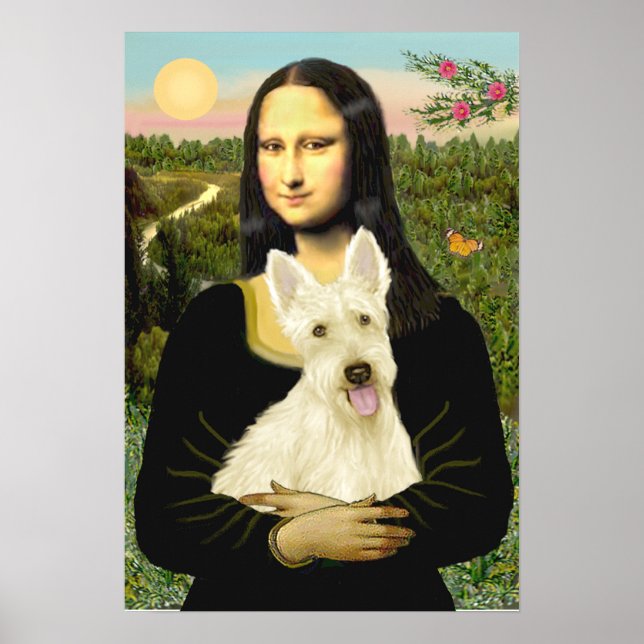Pôster Scottish Terrier (W5) - MonaLisa (Frente)