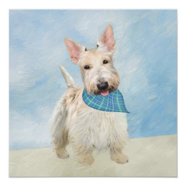 Pôster Scottish Terrier Wheaten Dog Painting (Frente)