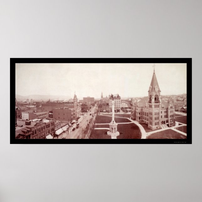 Poster Scranton, Centro PA Foto 1902 (Frente)