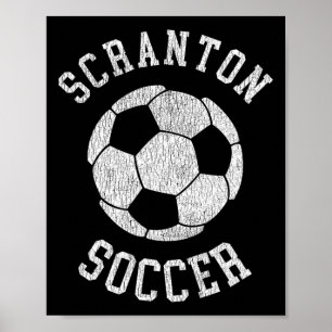 Poster Scranton Futebol Retro Desgastado Anos 90 Vintage 