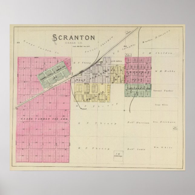 Pôster Scranton, Osage County, Kansas (Frente)
