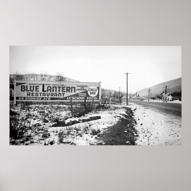 POSTER SCRANTON PENNSYLVANIA BLUE LANTERN RESTAURANTE (Frente)