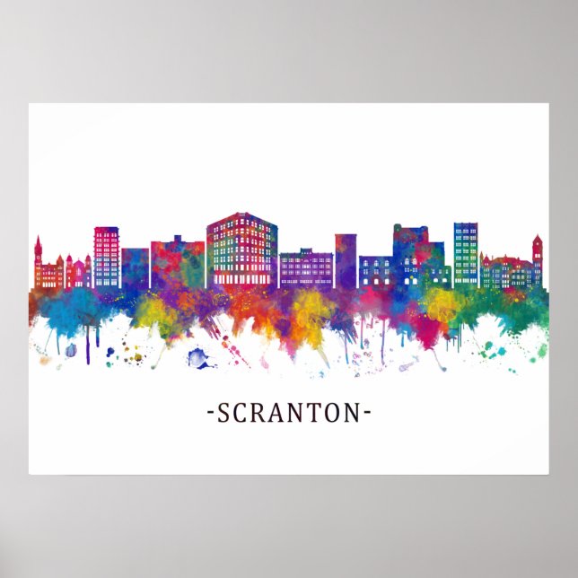 Poster Scranton Pensilvânia Skyline (Frente)