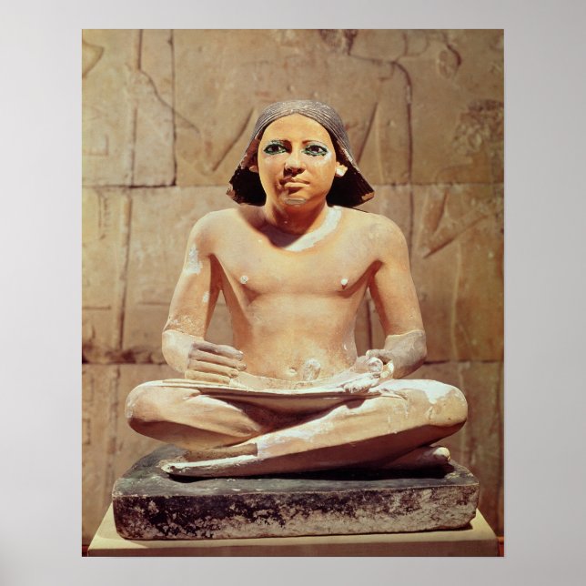 Poster Scribe seated cross-legged (Frente)