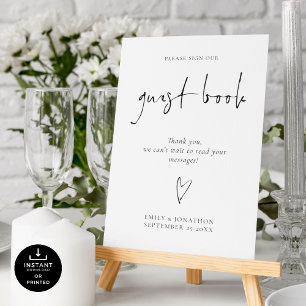 Poster Script - Assinar nosso Sinal de Casamento Imprimív