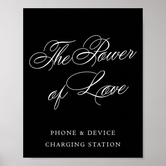 Poster Script branco da Elegante Power of Love Charge Sta (Frente)