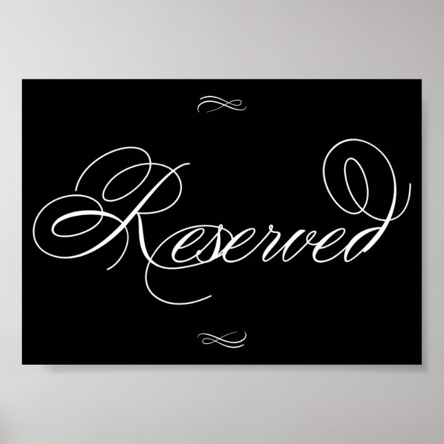Poster Script Branco de Mesa Reservado Elegante | Horizon (Frente)