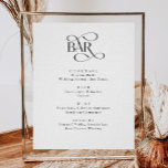 Poster Script Clássico O Sinal De Menu Bebidas De Casamen<br><div class="desc">Script Clássico O Menu Bebidas De Casamento Do Bar,  Sinal De Menu De Bar De Casamento Moderno Minimalista,  Bebado Apaixonado,  Menu Bebida De Casamento Com Álcool</div>