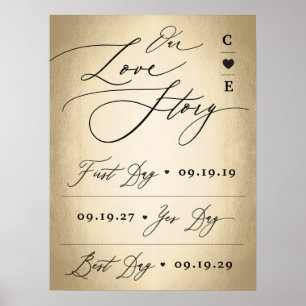 Poster Script De Caligrafia No Sinal De Casamento Da Hist