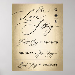 Poster Script De Caligrafia No Sinal De Casamento Da Hist