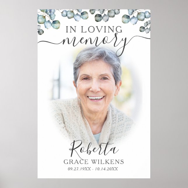 Poster Script de Foto Com Lembrança Eucalipto Verde (Frente)