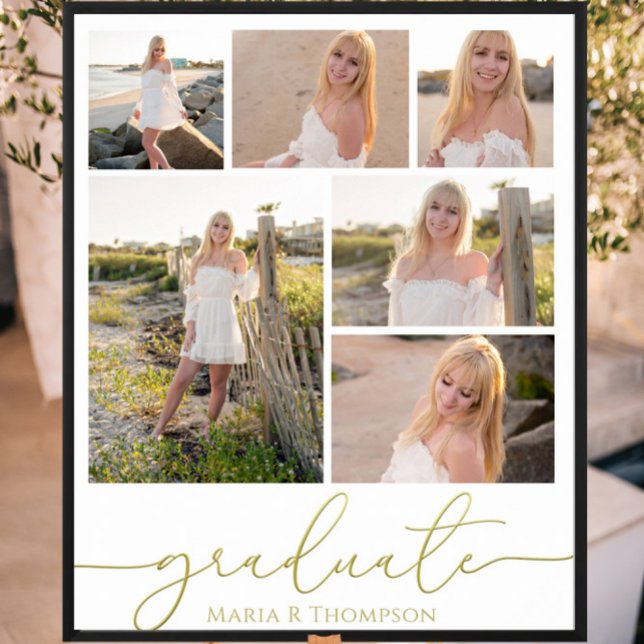 Poster Script de Graduação Moderna de Colagem de Fotos Mú (Criador carregado)