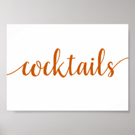 Poster Script de queda | Símbolo de cocktails laranja que
