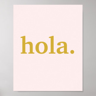 Poster Script Dourado Hola a Rosa