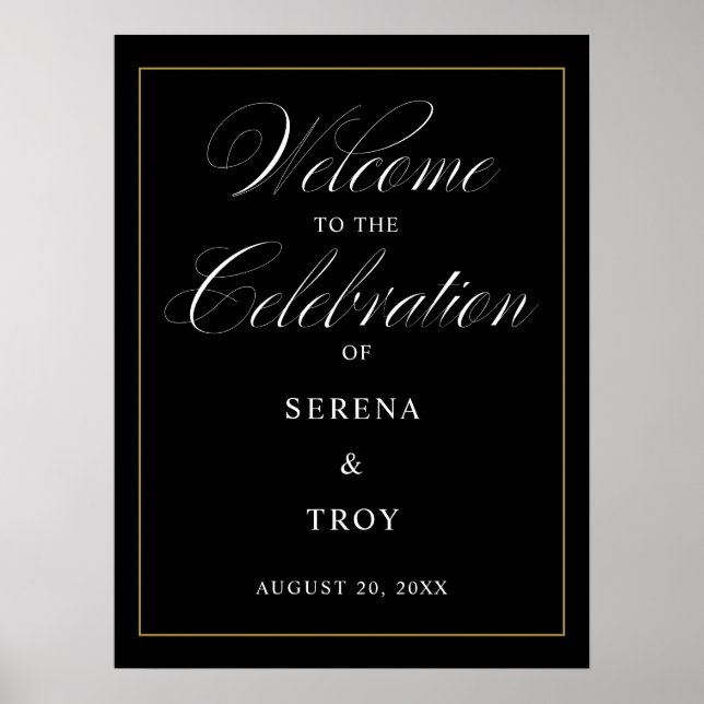 Poster Script Elegante Bem-vindo à Celebração (Frente)
