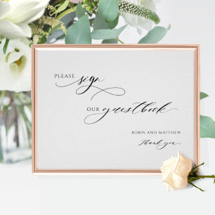 Poster Script Elegante, Por Favor Assinar Nosso Sinal De