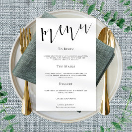 Poster Script Elegante Qualquer Menu de Casamento de Cor