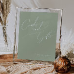 Poster Script Fantasioso | Placas e Presentes Verde Sage<br><div class="desc">Apresentamos nosso deslumbrante convite com letra caprichosa | cartões e presentes com a cor verde-sage perfeitos para a sua simples e moderna celebração boho de primavera. Nosso design elegante inclui uma paleta de cores pastéis vibrantes e brilhantes com uma letra caprichosa de caligrafia vintage. Quer você prefira um estilo minimalista...</div>