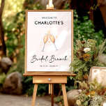 Poster Script Moderno | Bridal Brunch - Sinal de Boas-vin<br><div class="desc">Sinal de boas-vindas Elegante minimalista para o seu chá de panela,  Contraste de cor preto e branco moderno.</div>