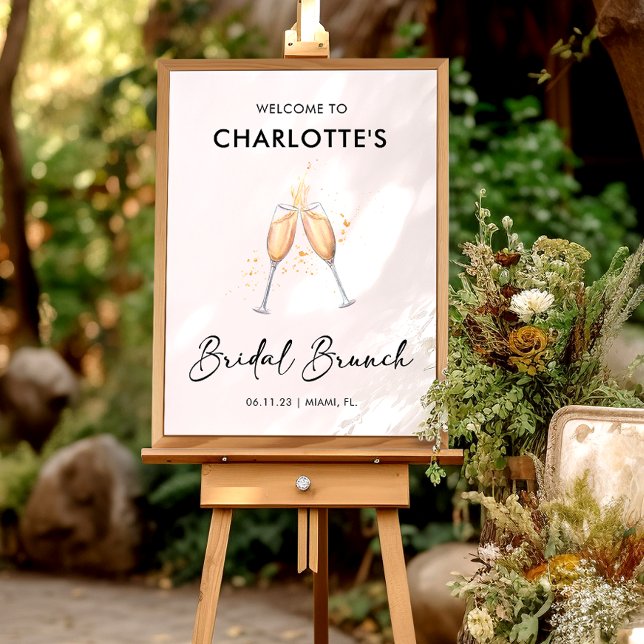Poster Script Moderno | Bridal Brunch - Sinal de Boas-vin (Criador carregado)