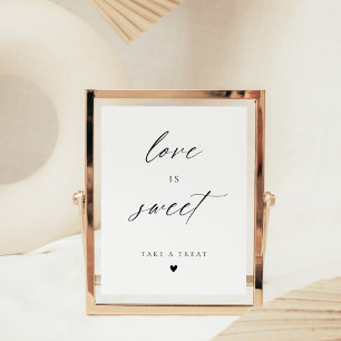 Poster Script Moderno Elegante Favor Amor é Doce