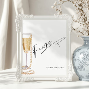 Poster Script Moderno favorece Pérolas e chá Prosecco