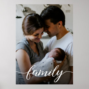 Poster Script Personalizado de Amor de Fotos da Família