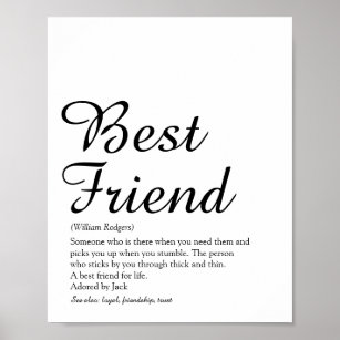 Poster Script Personalizado De Melhor Definição De Amigo