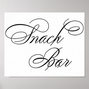 Poster Script Preto do Bar de Invasão Elegante Mesa hor