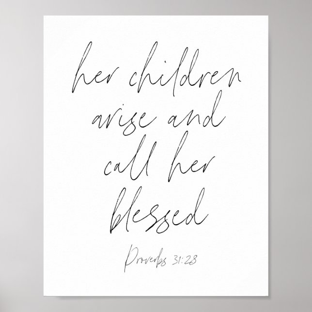 Poster Script Proverbs 31:28 (Frente)