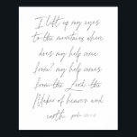 Poster Script Psalm 121:1-2<br><div class="desc">Levanto meus olhos para as montanhas de onde vem minha ajuda? minha ajuda vem do Senhor,  o Criador do Céu e da Terra. -Script Psalm 121:1-2</div>