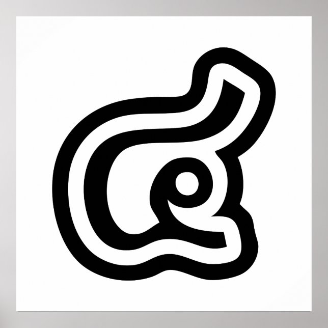 Poster Script Tailandês Número 4 / Quatro / ๔ (Consulte/S (Frente)